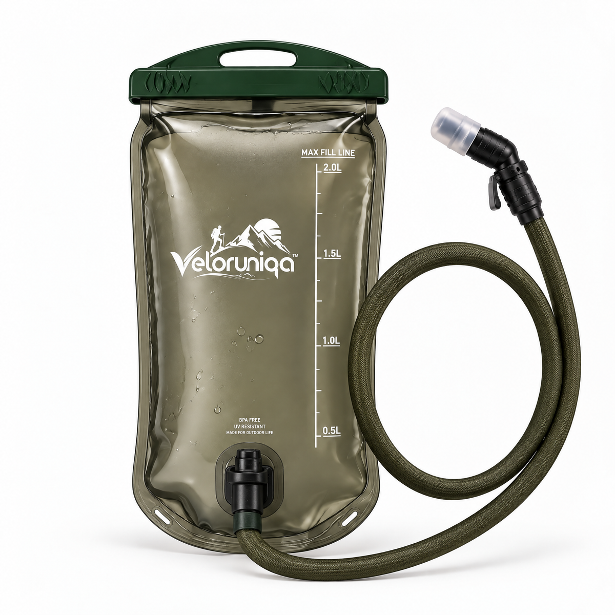 veloruniqa™ FlowTrack 2L Hydration Reservoir with Bite Valve & Drinking Hose