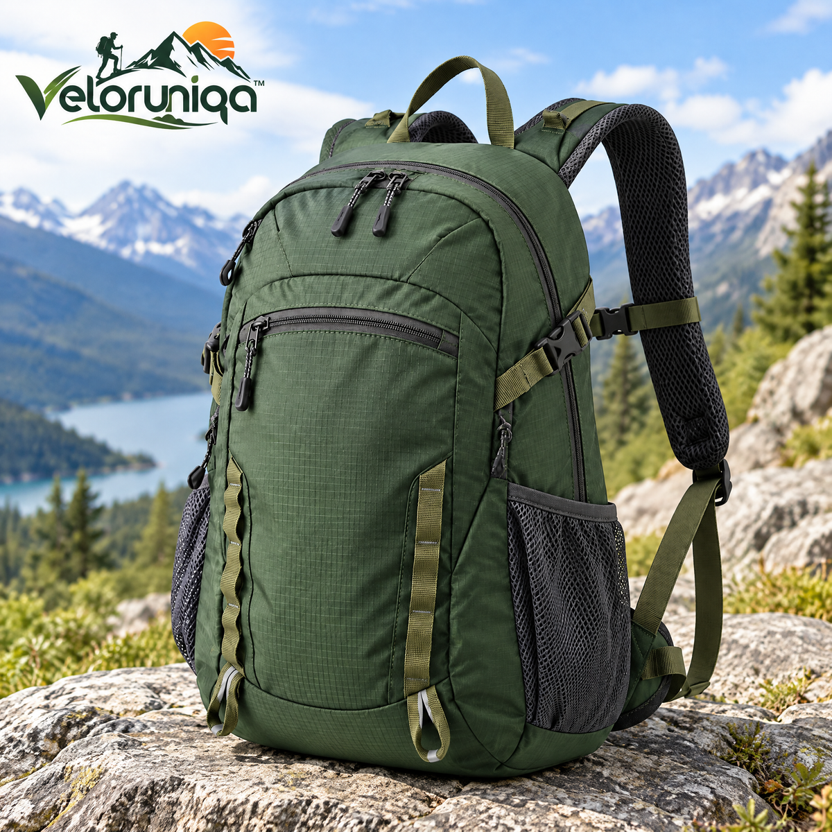 veloruniqa™ SummitStride 22L Hiking Daypack with Hydration Sleeve