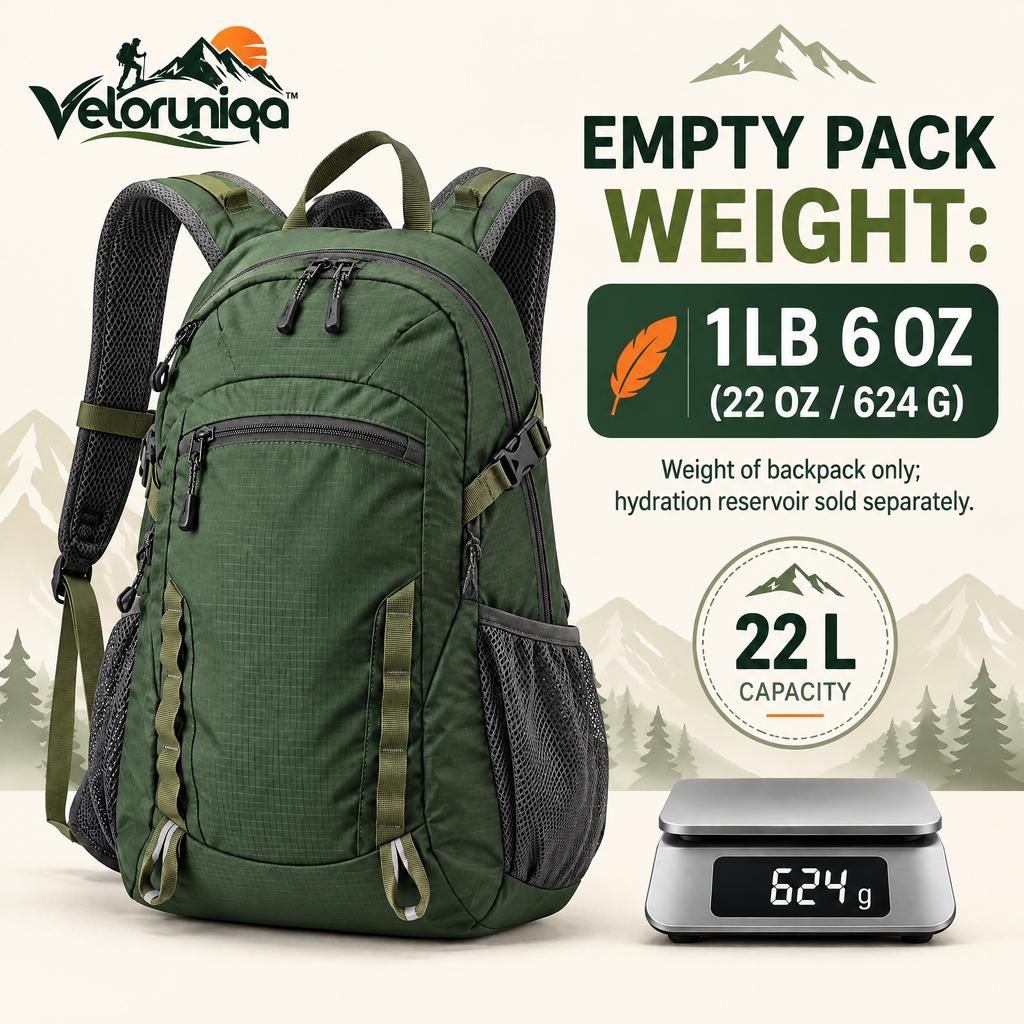 veloruniqa™ SummitStride 22L Hiking Daypack with Hydration Sleeve