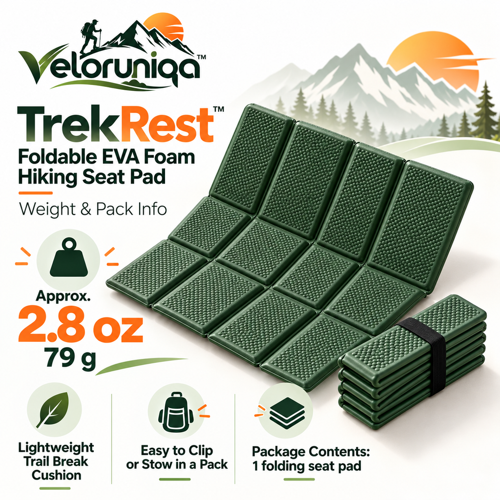 veloruniqa™ TrekRest Foldable EVA Foam Hiking Seat Pad