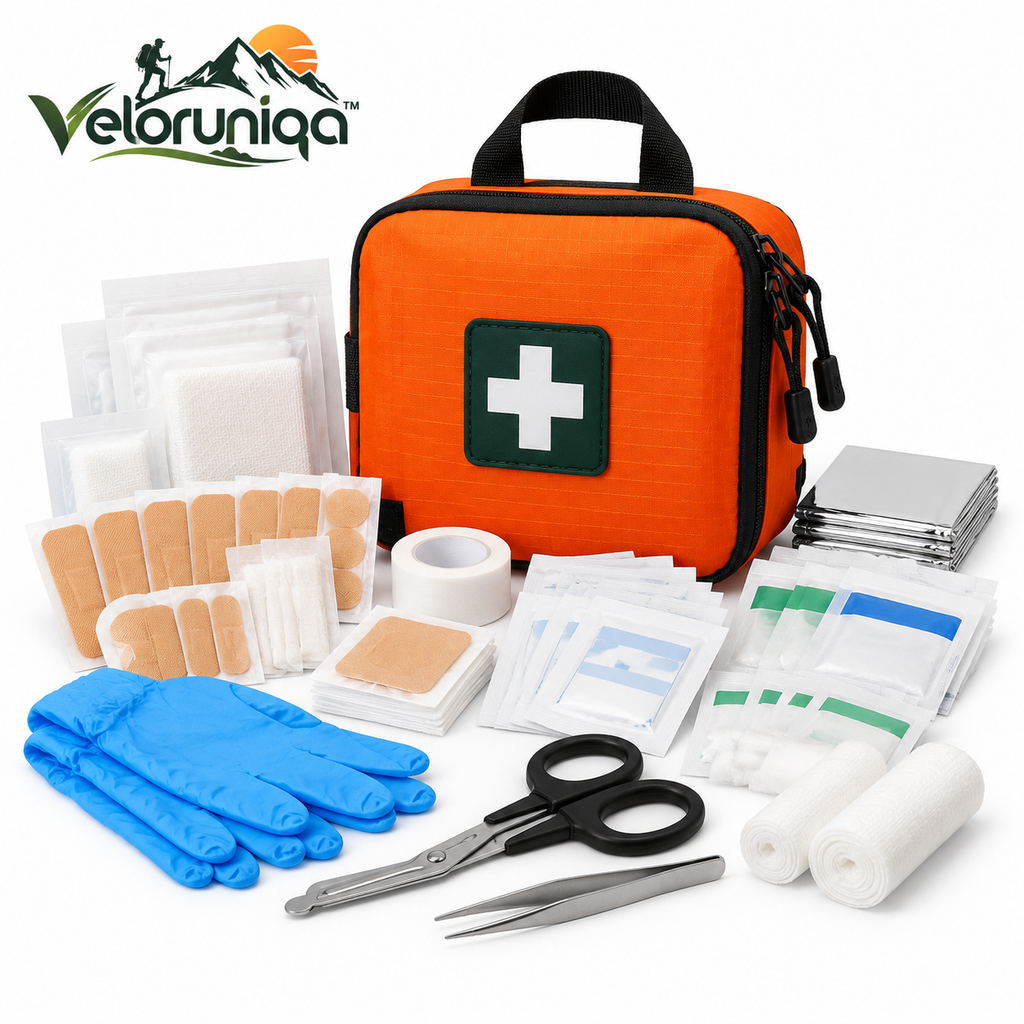 veloruniqa™ TrailMedic 100-Piece Compact Hiking First Aid Kit