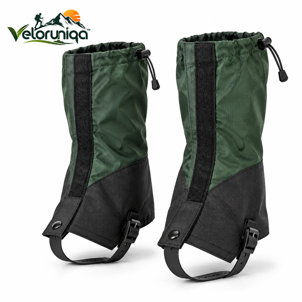 veloruniqa™ RidgeGuard Mid-Calf Hiking Gaiters — Adjustable Trail Leg Covers