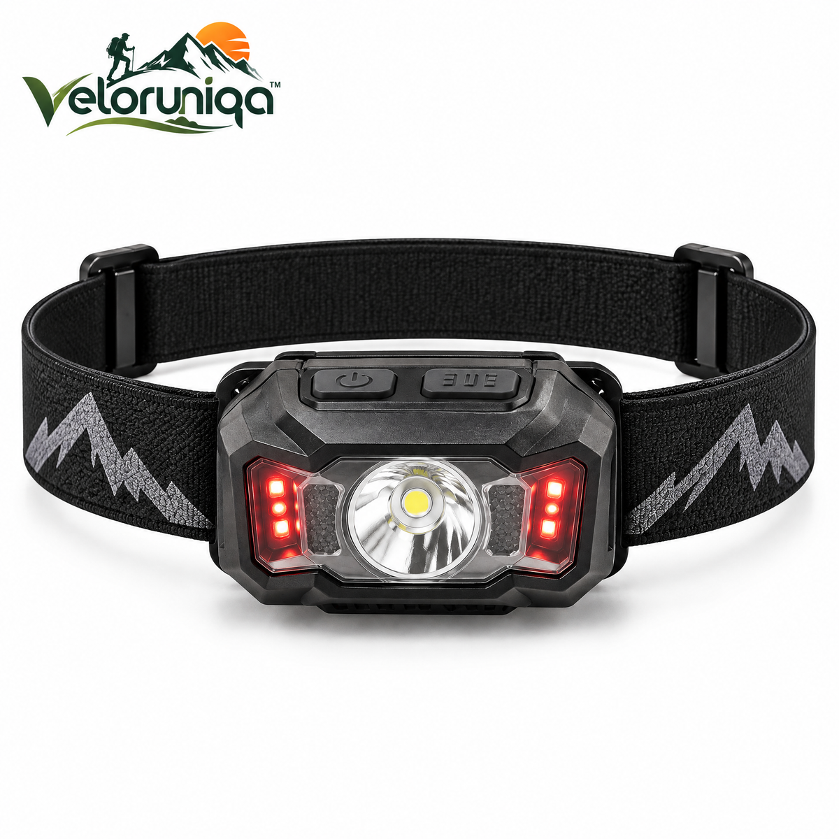 veloruniqa™ DawnPath 350-Lumen Rechargeable LED Hiking Headlamp