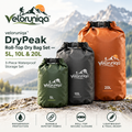 veloruniqa™ DryPeak Roll-Top Dry Bag Set — 5L, 10L & 20L